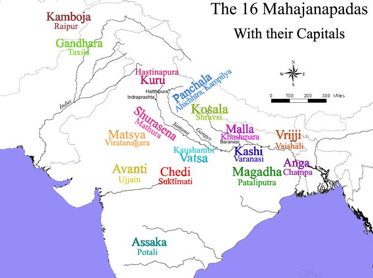 Shodasa Mahajanapadas: Names, Location, Capitals, Map